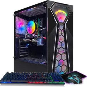 STGAubron Gaming PC Desktop Computer, Intel Core i5-9400F up to 4.1GHz, Radeon RX 580 16G, 16G DDR4, 512G SSD, 600M WiFi, BT 5.0, RGB Fan x4, Windows 11 Home  Electronics