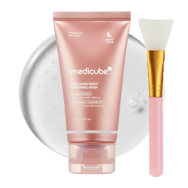 Medicube-Collagen Overnight Mask with Applicator Brush - Moisturizing Care, Contains Collagen - Korean Skincare Product, 2.53oz - Image 8