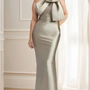 One Shoulder Prom Dress for Women Mermaid Satin Cocktail Dresses