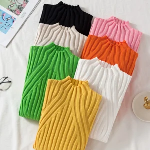 Women high neck Sweater Pullovers Turtleneck Autumn Winter