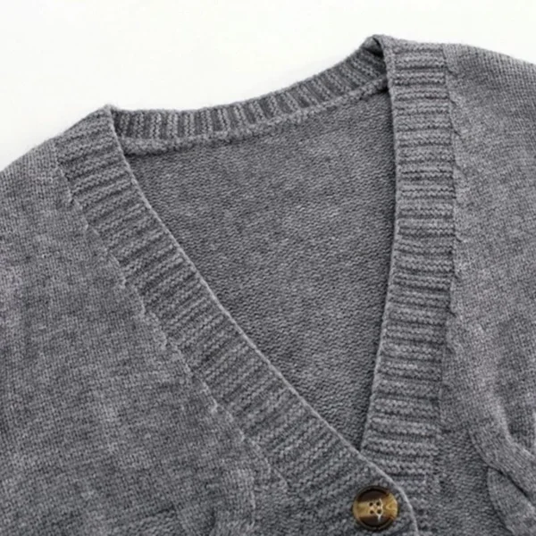 Short Cardigan Female Twist Sweater Coat Fall Single Breasted High Waist - Image 6