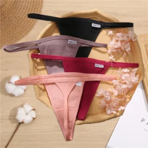 Women Sexy Cotton Low Waist Panties Female Underwear T-Back G-String