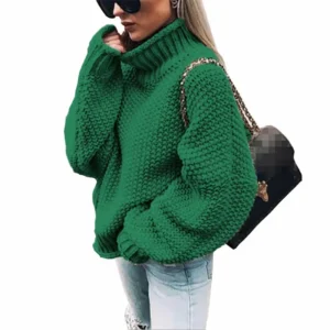 Women's Long-Sleeved Turtleneck Sweaters Loose Pullover