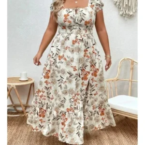 Plus Size Women Casual Long Party Dress Women Fashion