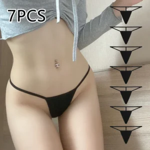 7pcs Micro G-strings Set Simple Thin Sexy T-back Traceless Panties