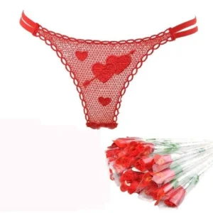 Valentines Day Creative Bikini Sexy Women's  Rose G-string Panties