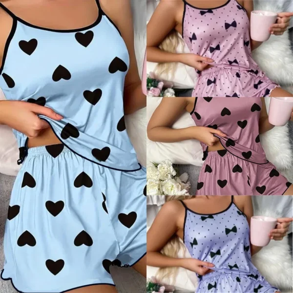 Women's Pajama Set Pajamas T-shirt Ice Silk Top Comfortable Casual Summer ﻿ - Image 2