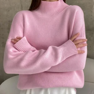 Women Turtleneck Sweater Thick Warm Pullover Top Knitted Jumper