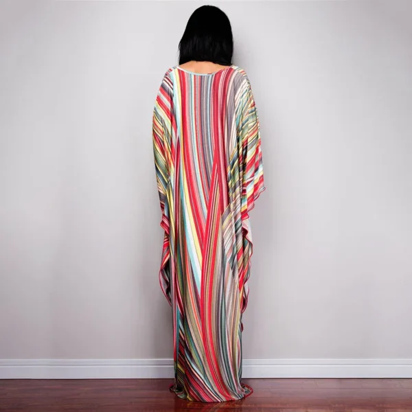 Womens Caftan Floral Print Swimsuit Cover up Loungewear - Image 3