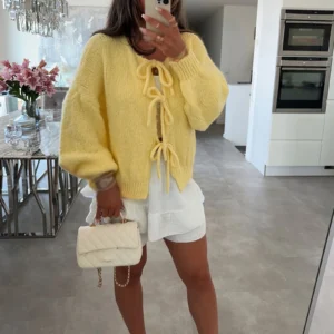 Knitwear Lace-Up Hollow Out Cardigan Top Women's  Cardigan
