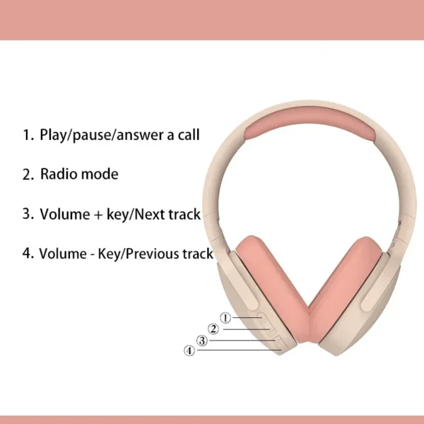 Over-ear Wired Headphones Blutooth With Cable Airbuds P2961 for Ios&Android Wireless Headset Earphones Bluetooth Earbuds Hedset - Image 4