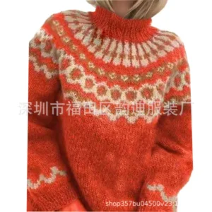 Sweater Women Turtleneck Pullover Long Sleeve Knitted Fashion Soft