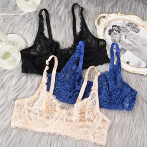Plus Size Lace Push Up Bra Women Sexy Hollow Out Lingerie Lady Lace