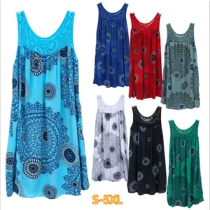 Women's clothing summer sleeveless camisole dress lace print sleeveless