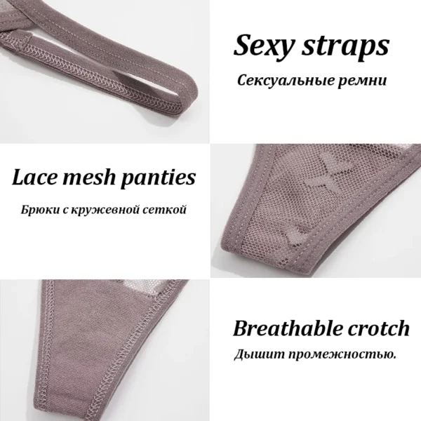1Pcs Women Sexy Lace Floral G-String Panties String Transparent Underwear - Image 6