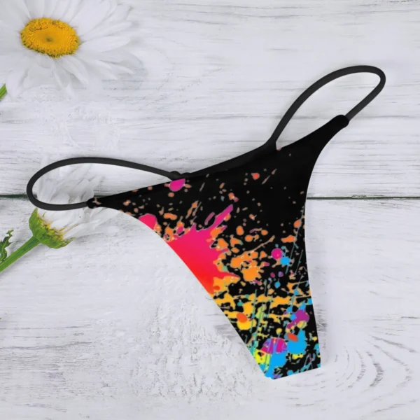 Women Sexy Floral Print G-String Breathable Stretch Straps
