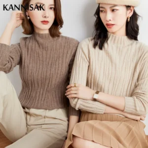 Winter Turtleneck Long Sleeve Pullover Sweater Casual Vintage
