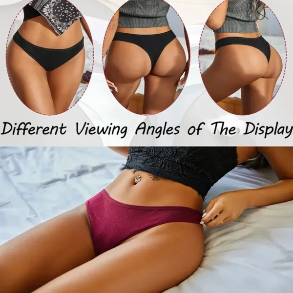 6Pcs/Set Women  Panties Female Ribbed Low Rise G-String - Image 3