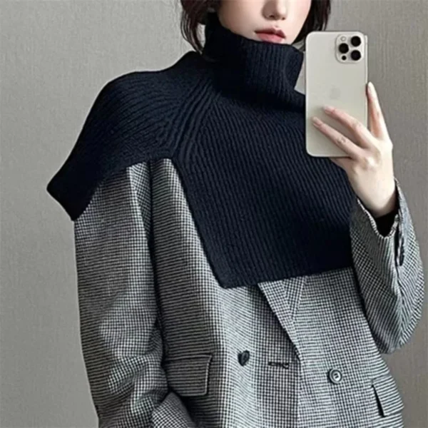 Pullover Scarf Knitted Shawl Winter Scarf False Collar Coat Bib Warm - Image 2