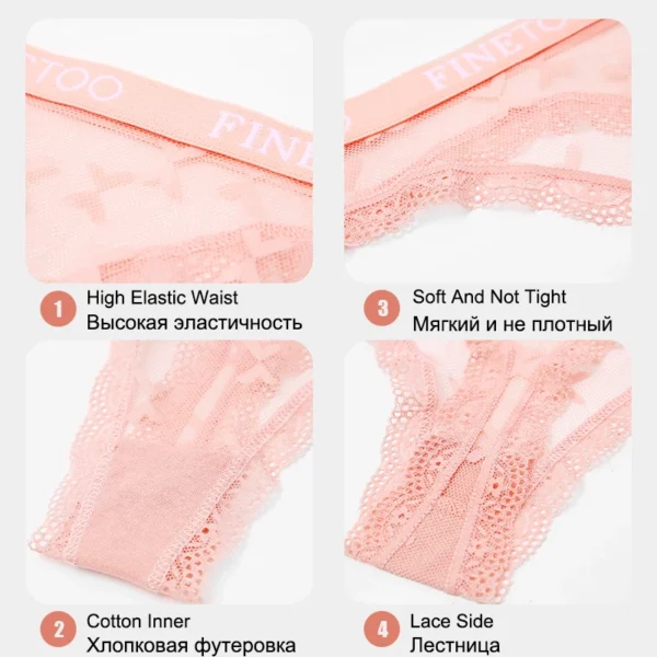 Sexy Lace Panties for Women Floral Low Waist Hollow Out Transparent G-String - Image 5