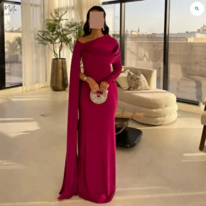 Mila Customized Off the Shoulder Long Sleeve Sheath Evening Dresses