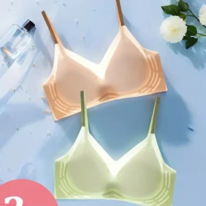 3Pcs Woman Ultra-thin Bra Ice Silk Girl Bra Seamless Solid Color