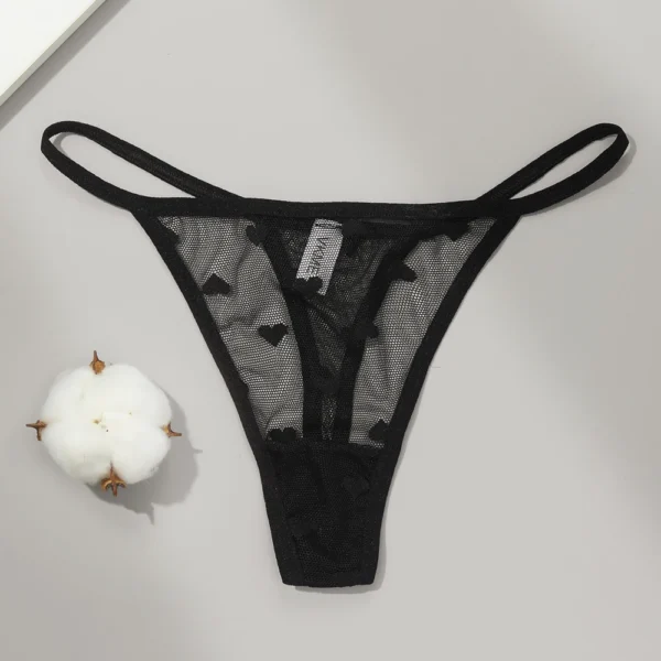 2PCS/Set Mesh Transparent Thong Women Panties Seamless G-String - Image 6