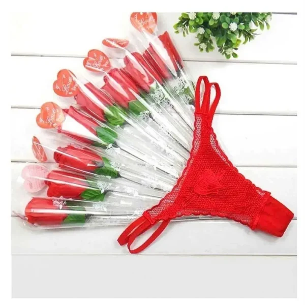 Valentines Day Creative Bikini Sexy Women's  Rose G-string Panties - Image 4