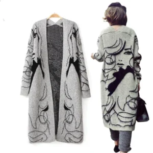 Winter Fashion Women Long Sleeve loose knitting cardigan sweater Women