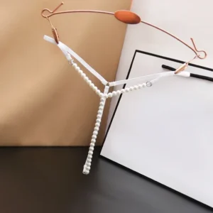 Sexy Pearl Beaded Underwear Women T Shaped Crotchless G-String