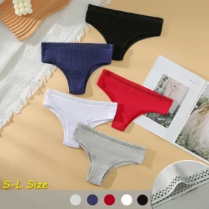 Cotton Breathable Low Waisted Women Underwear Elastic Fit Soft G-string