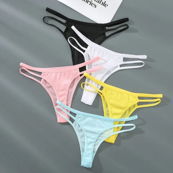 Sexy Thongs Women Panties Perspective Bikini Underpants Low-Rise G-string - Image 4