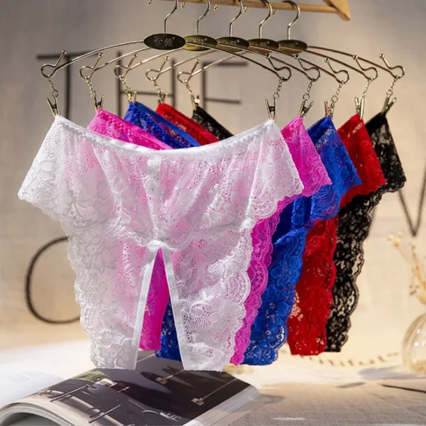 Sexy Lingerie Women's Panties Crotch Opening Transparent G-strings - Image 6