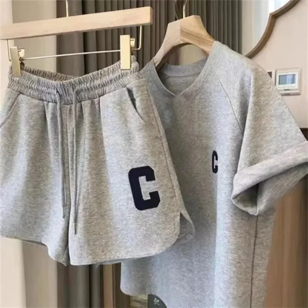 ﻿ 2 Piece Set Women Summer Casual Suit Large Size Short Pajamas - Image 5