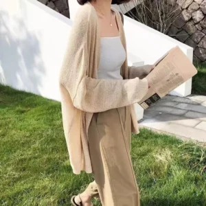 Women's Cardigan Knit Jacket Loose Fit Slimming Style