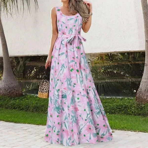 Spring/Summer Women's Plus Size Elegant Square Neck Sleeveless - Image 2