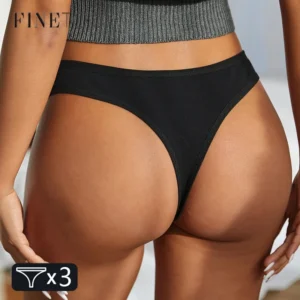 3PCS Women  G-string Underpants Sexy Low-Rise T-back Underwear