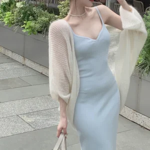 Women Summer Mahima Knitted Cardigan Long-sleeved Air-conditioned Cardigan
