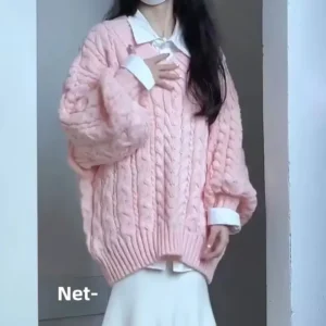 Sweater Women V-Neck Turtleneck Fashionable Age-Defying Korean Style