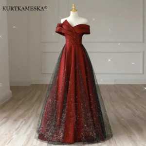 Elegant Sexy Boat Neck Evening Prom Dresses for Women Summer