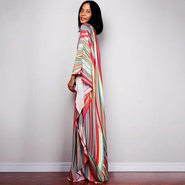 Womens Caftan Floral Print Swimsuit Cover up Loungewear - Image 4