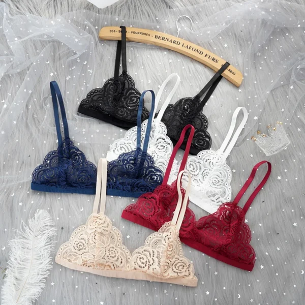 Sexy Floral Lace Bra Adjustable Push Up Bra Ultra Thin Lingerie - Image 2