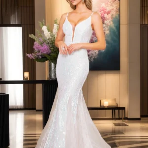 Dress Luxury Spaghetti Strap Sequined Evening Gown Women Maxi Dresses 2025