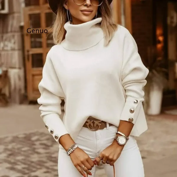 Turtleneck Winter Women Basic Soft Warm Casual Sleeve - Image 3