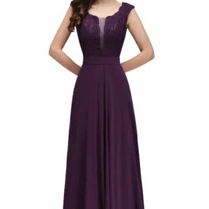 2024 Sexy Illusion O Neck Elegant Long Burgundy Evening Dresses Lace Sleeveless
