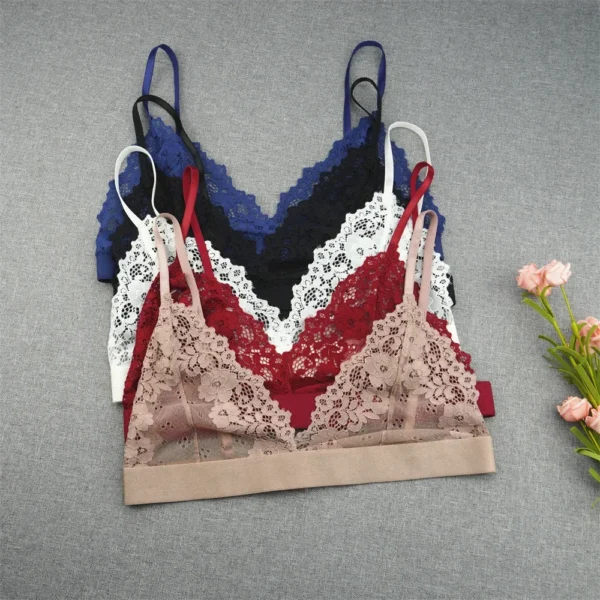 1/2 Pcs Transparent Lace Underwear Bra Sexy See Through Mesh Brassiere