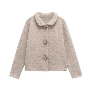 TRZA Women's Floral Button Knit Cardigan Sweater