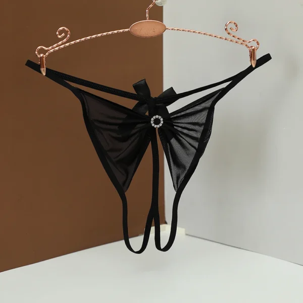 Sexy Lingerie Women's Panties Crotch Opening Transparent G-strings - Image 3