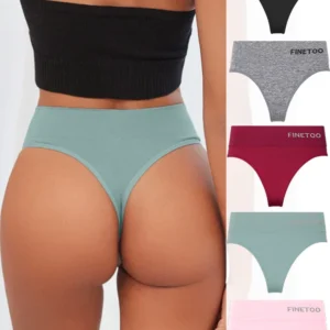 3Pcs Women Seamless High Waist G-string Ladies M-2XL