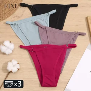 3Pcs/set Cotton Briefs Panties Women Sexy Low Waist Underwear